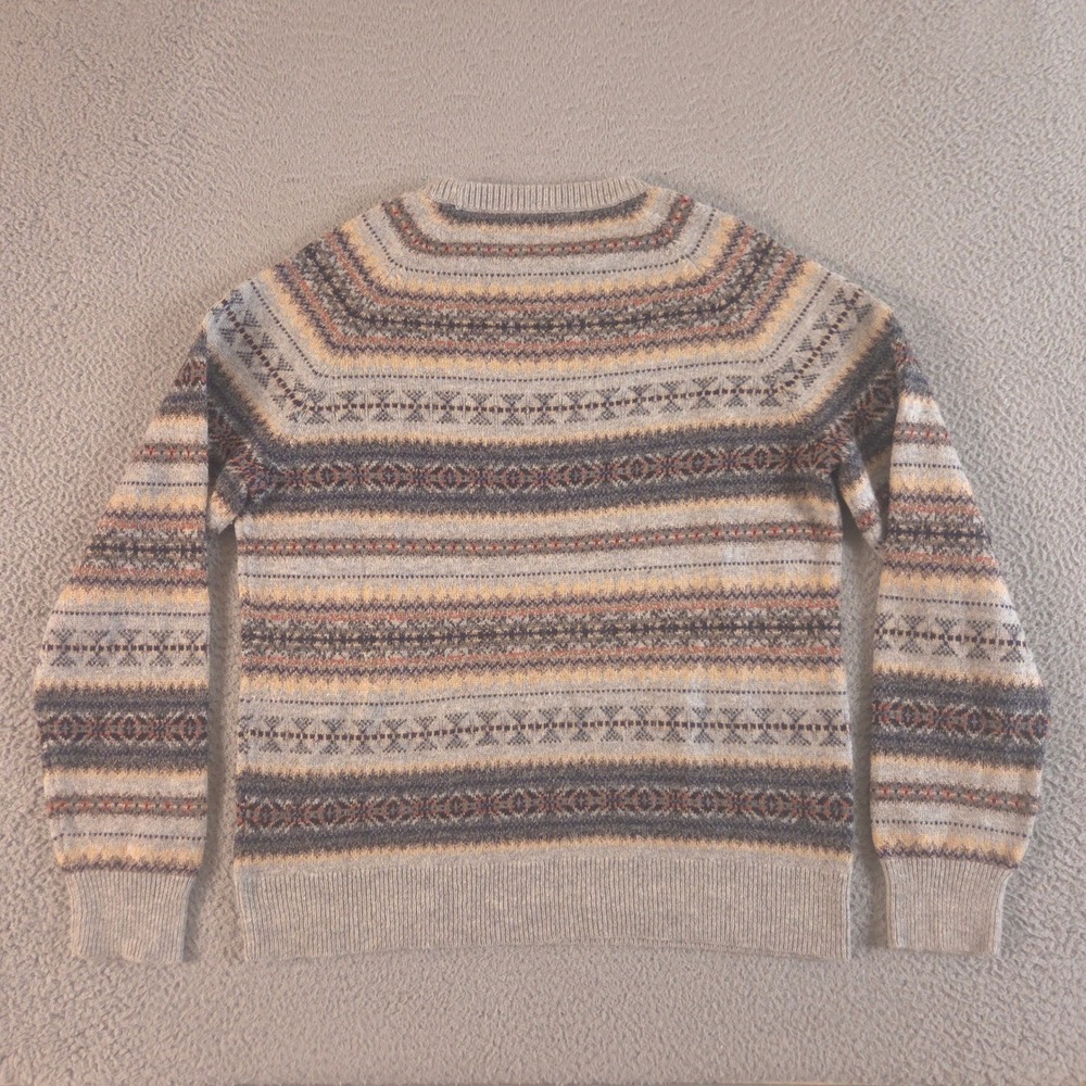 J.Crew Sweater Mens L Fair Isle Lambswool Nylon Crewneck Pullover Mercantile - Picture 6 of 9